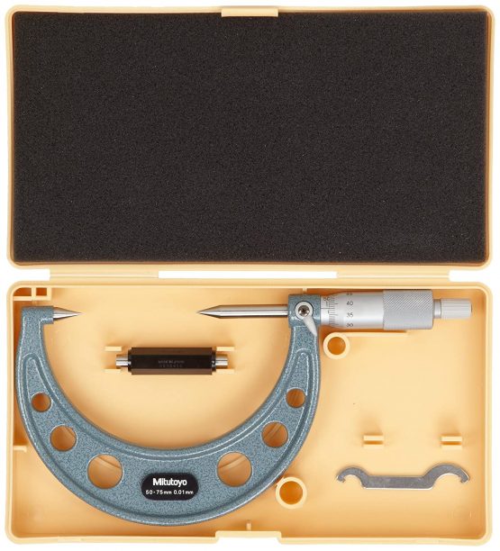 Mitutoyo 112-203 Series 112 Point Micrometre, 30 Degree, 50 mm-75 mm Range, 0.01 mm Graduation - Image 2
