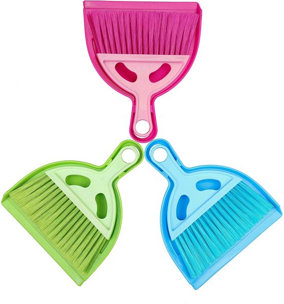 MaoXinTek Dustpan and Brush Set, Broom and Dustpan mini Multifunction Broom Hand Brush for Desk Bed Keyboard Computer Host Cabinet and Kids Toys,Random Color