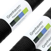 Grenhaven Tear-Proof Paracord Rope/Universal Survival Cord - 7 Cords 30m/100ft 550lbs Capacity Black - Warning: Not Suitable for Climbing