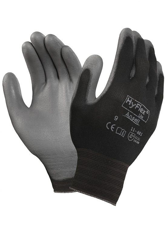 Ansell HyFlex 11-601 Ultra-Thin Work Gloves in Nylon, Multi-Purpose Protection Glove for Professionals, DIY, Industrial, Mechanics, Durable PPE Workwear, Men Women, Black, Size XS (12 Pairs) 6