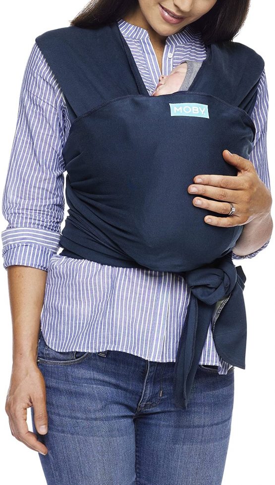 Moby Classic Baby Wrap Carrier for Newborn to Toddler, Baby Sling from Birth, One Size Fits All, Breathable Stretchy made from 100% Cotton, Unisex