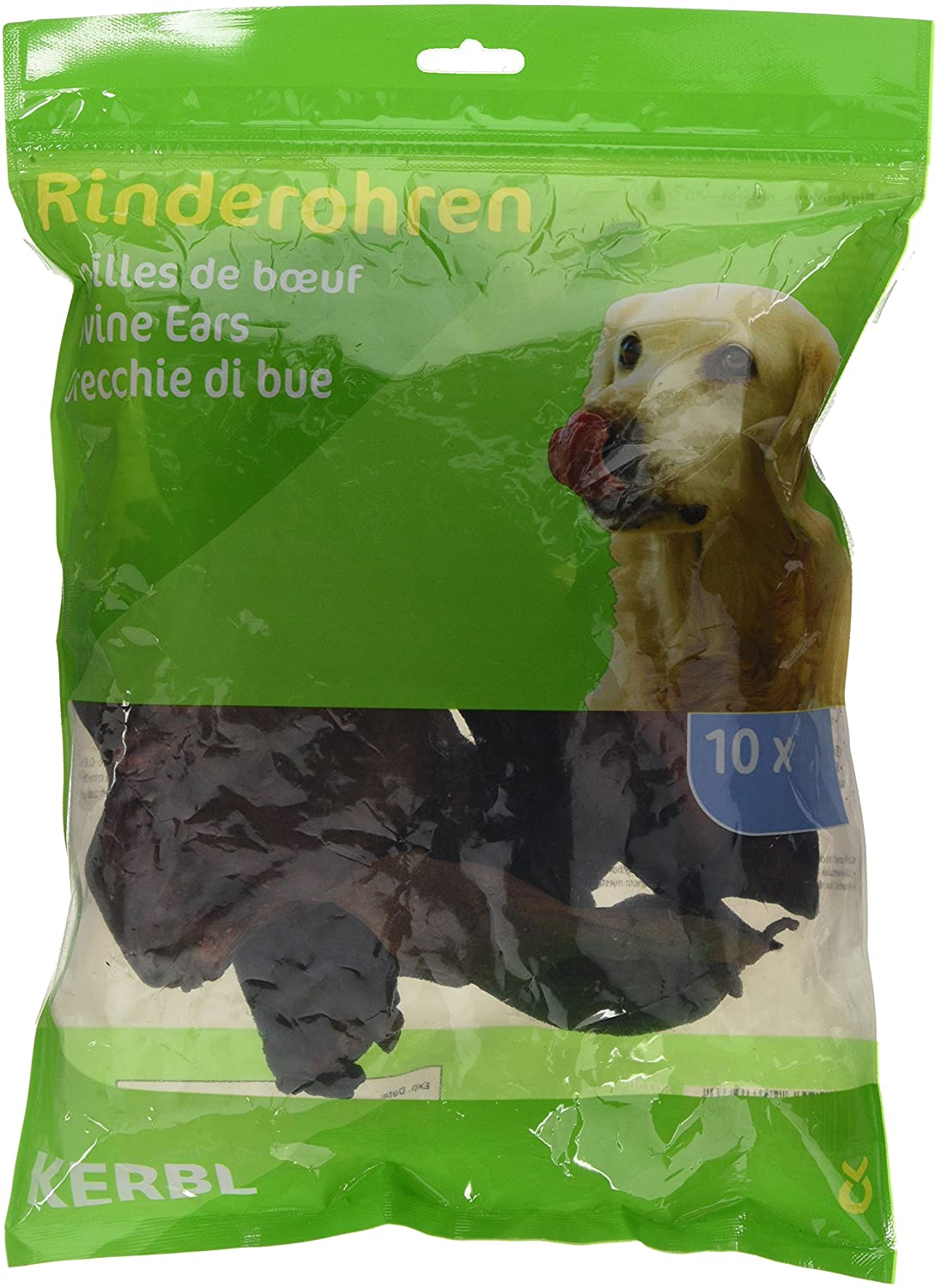 Kerbl Cow Ears Dyed Bag, Pack of 10, 18 g (Pack of 10)