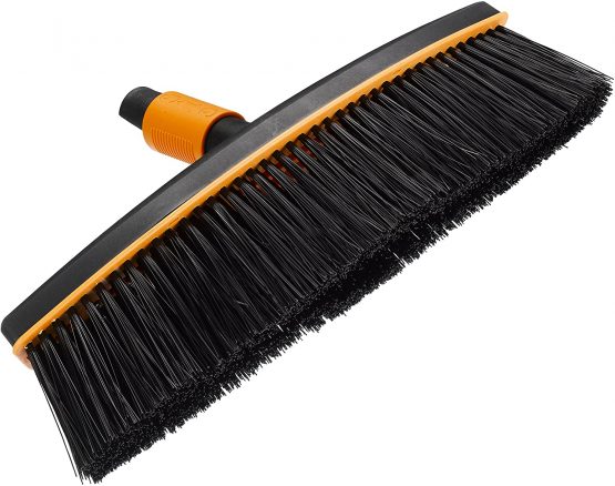Fiskars Street Broom, Broom Head, Width: 38 cm, Plastic Bristles, Black/Orange, QuikFit, 1001416 - Image 2