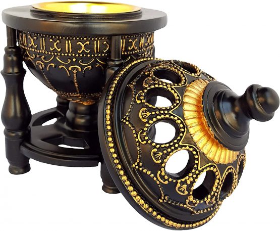 am Incense Burner Charcoal Bakhoor Burner Frankincense Resin - Height 7.28 Inches Lavish 4P Black - Image 4