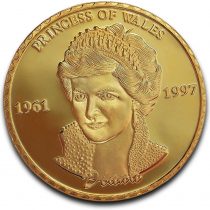 Princess Diana Rose of Wales Rare Gold Color Token Gift & Commemorative Collectible England Gift