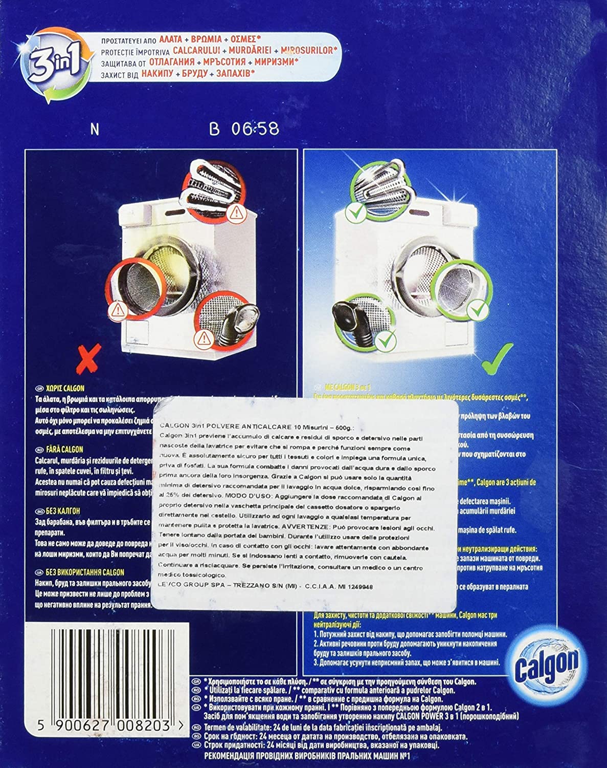 Calgon Anti-limescale 4 in 1 Powder, White/Blue, 500 Grams, 500 g (Pack of 1) - Image 2