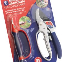 Spear and Jackson Razorsharp Ratchet Secateurs and Sharpener Set