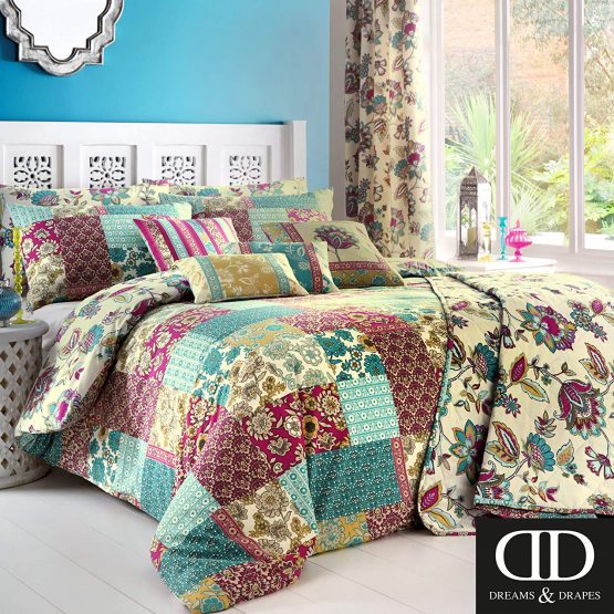 Dreams & Drapes - Marinelli - Easy Care Duvet Cover Set | Double Bed Size | Teal Bedding - Image 3