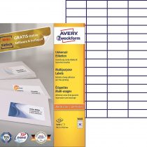 Avery Zweckform Universal-Etiketten Etikett 52,5x21,2mm InkjetLaserCopy A4 100BLATT 5600ST Weiss