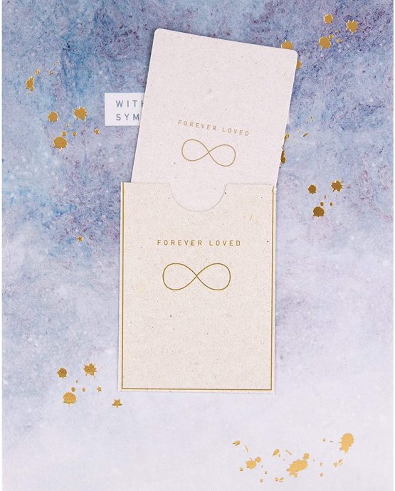 Sympathy Card with Keepsake from Hallmark - Contemporary Marbled Ink and Foil Design - Image 3