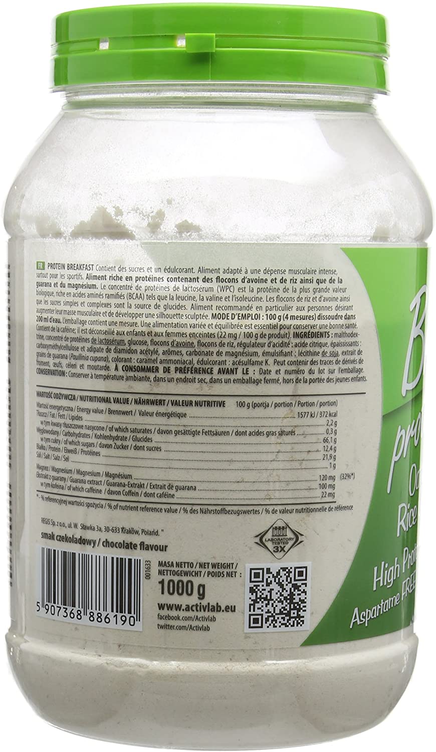ACTIVLAB SPORT 1000 g Chocolate Breakfast Protein - Image 3