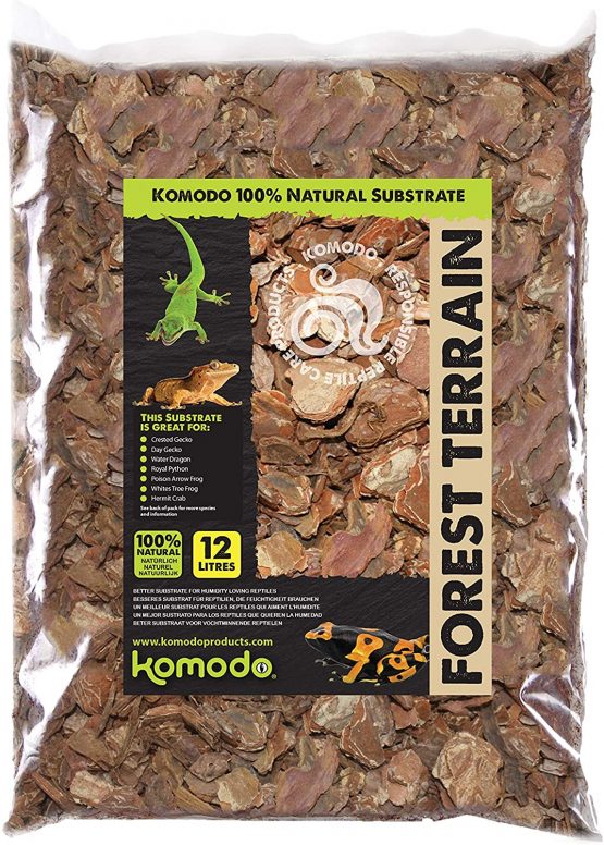 Komodo Forest Terrain Orchid Bark Chips, 12 Litre, Natural Terrain for Reptiles, Orchid Bark Chips, Bark Chips for Reptiles, Reptile Terrain, Reptile Bedding, Large Orchid Bark Chips