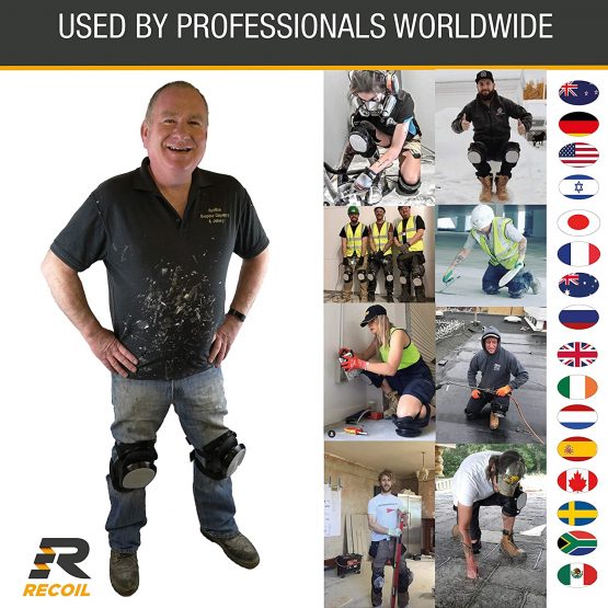 Recoil Knee Pads for Work - Professional Heavy Duty Spring Loaded Kneepads for Construction, Tiling, Flooring, Roofing and General DIY - Image 3