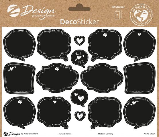 Avery Zweckform 54557 Decorative Sticker 32 Stickers Blackboard Stickers (Labels on A5 Sheet, Can Be Written On Sticky Labels for Gifts, Cards, Bottles, Kitchen, Spice Jars, Jam, Home-Made) - Image 3