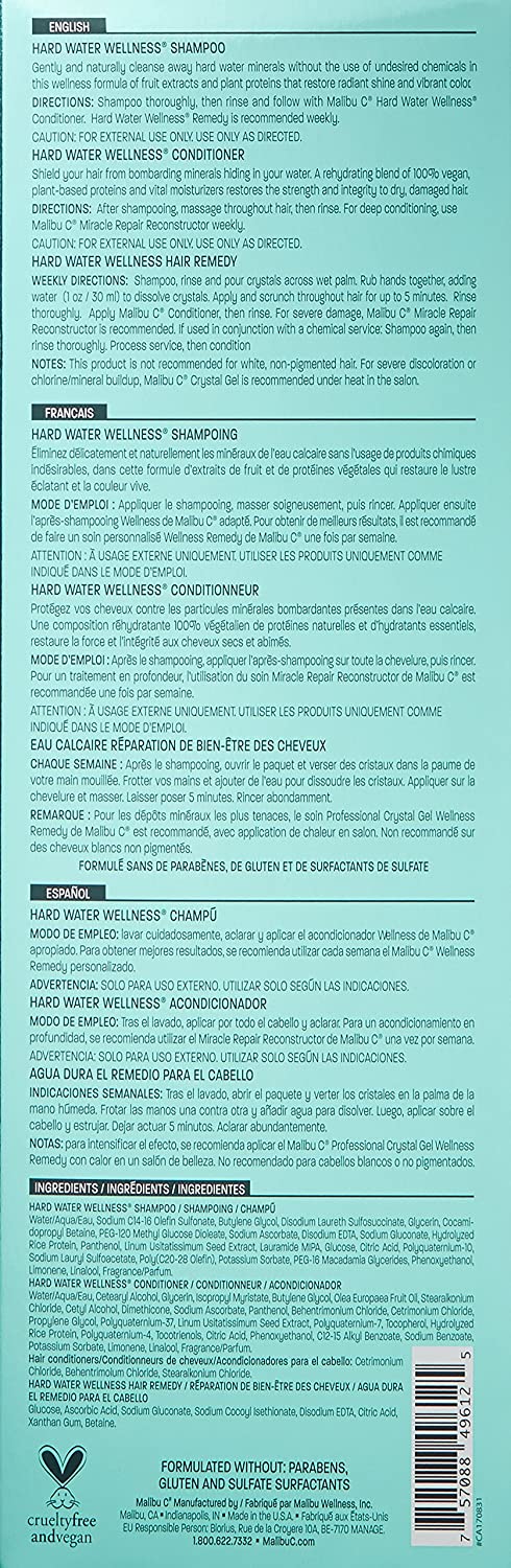 Malibu Hard Water Wellness Treatment Kit, 9 Oz Shampoo, 9 Oz Conditioner And 0.17 Hard Water Treatment, 266 ml (Pack of 2) - Image 3