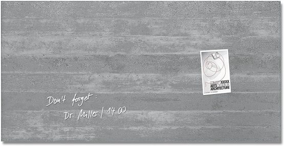 Art Verum Sigel Gl148 910mm x 460mm x 15mm Concrete Magnetic Glass Board