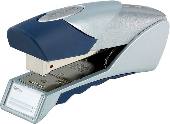 Rexel Gazelle Half Strip Stapler, 25 Sheet Capacity, Plastic Body, Blue and Silver, 2100011