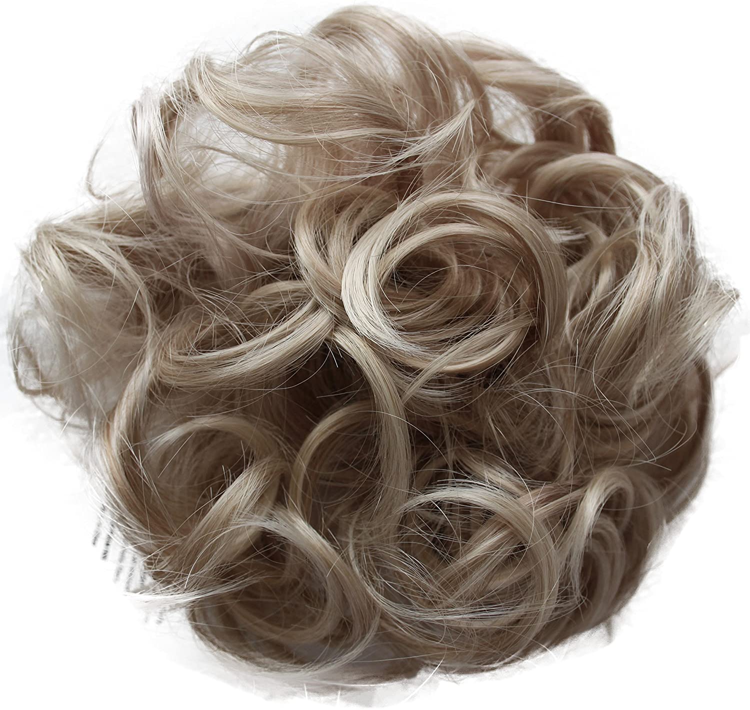 CAISHA Large Hairpiece Scrunchy Instant Updo Curly Messy Bun Light Blonde G10E, light blonde #16T613 G10E