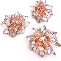3PCS Crystal Rhinestone Rose Gold Tone Small Metal Hair Claw Clips for Women Girls