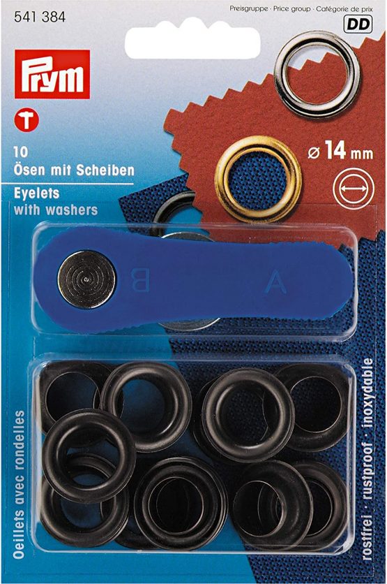 Prym 541384 Eyelets Brass Washer/2 x 1 x 1 cm Black - Image 3