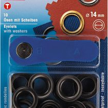 Prym 541384 Eyelets Brass Washer/2 x 1 x 1 cm Black