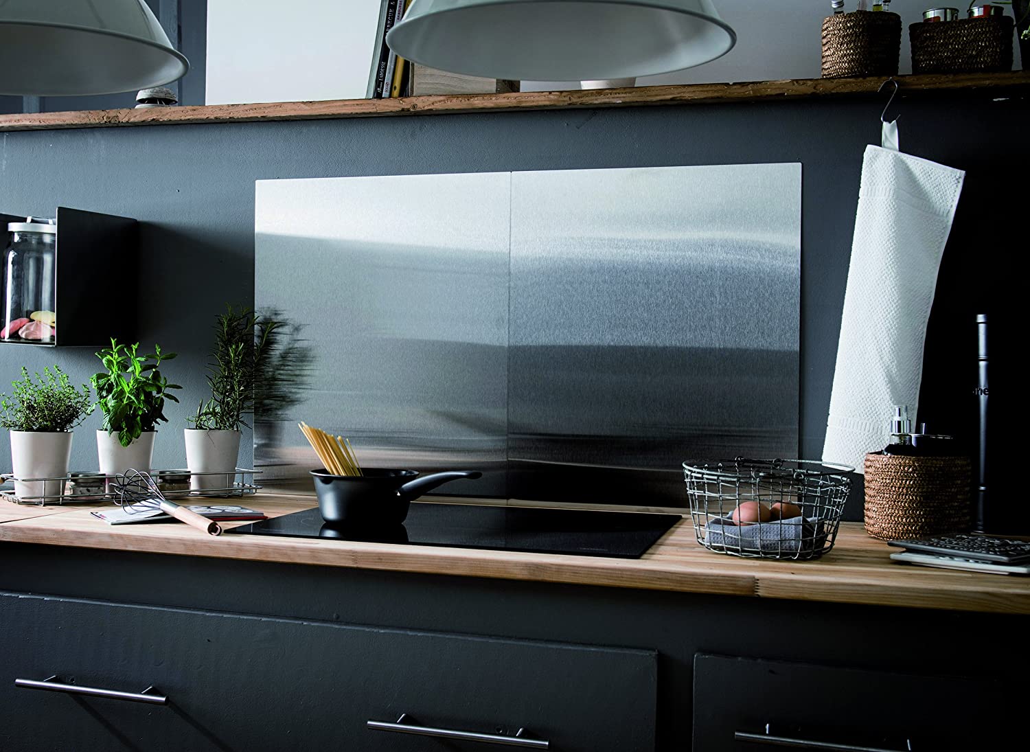 Compactor Splash Cooking Splashbacks Protection, XL, Chrome, 50X90 cm, Stainless Steel - Image 4