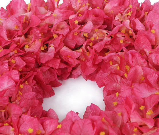 Floral Elegance Artificial 44cm Cerise Bougainvillea Wreath Display - Image 4