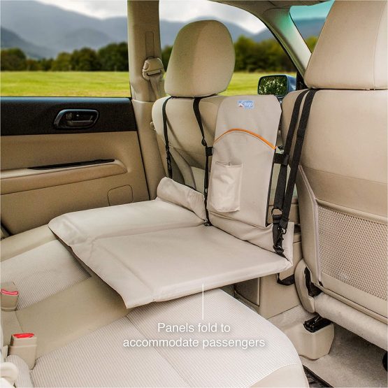 Kurgo Barrier and Rear Seat Extender for Dogs, Suitable for Most Cars and Jeeps, Supports Dogs Up to 45 kg, Reversible, Black/Hampton Sand, Backseat Bridge - Image 3