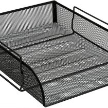 Osco Mesh Letter Tray Scratch-resistant Stackable Front-load Portrait Foolscap Black Ref LT-SSP B LT-SSP BLACK
