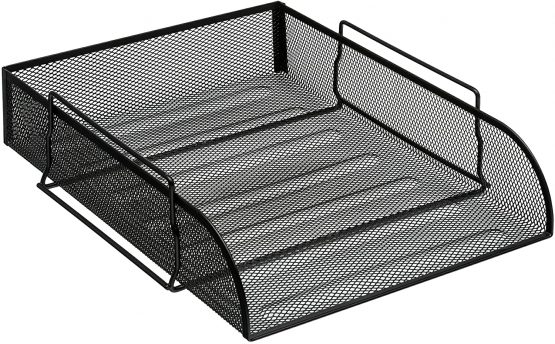 Osco Mesh Letter Tray Scratch-resistant Stackable Front-load Portrait Foolscap Black Ref LT-SSP B LT-SSP BLACK