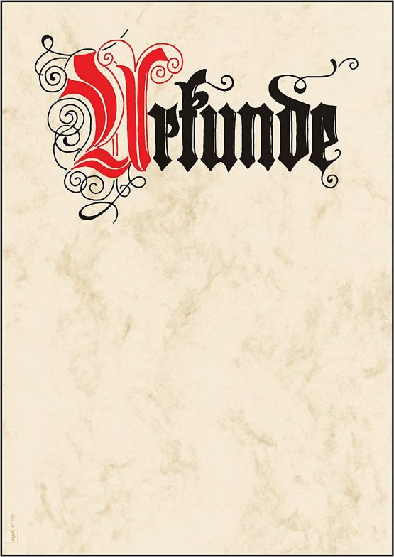 Sigel DP548 Letter-Writing Paper High-Quality Card 185 g DIN A4 12 Sheets with Calligraphy Design ''Urkunde'' (Certificate) [German Import]