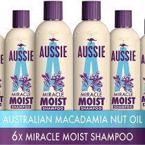 Aussie Miracle Moist Shampoo 300 ml - Pack of 6, Cruelty free