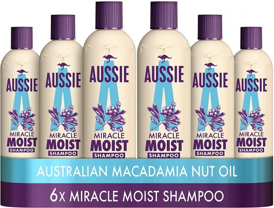 Aussie Miracle Moist Shampoo 300 ml - Pack of 6, Cruelty free