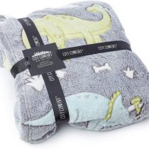 CityComfort Dinosaur Fleece Blankets For Kids, Fluffy Blanket Glow In The Dark, Cosy Bedroom Accessories, Super Soft Warm Fleece Material Bed Throw, Great Dinosaur Gifts For Boys&girls&Toddlers