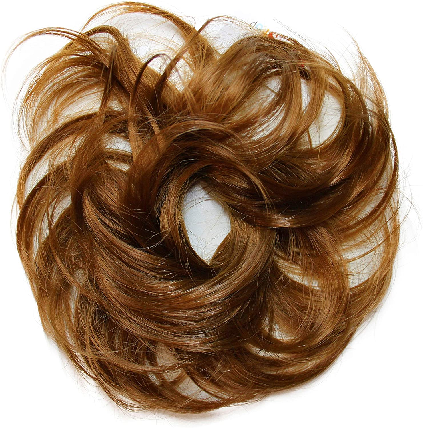 CAISHA Scrunchy Updo Hairpiece Ponytail Extensions Wavy Messy Bun Brunette G3C, brunette #6 G3C, 13 cm x 3 cm