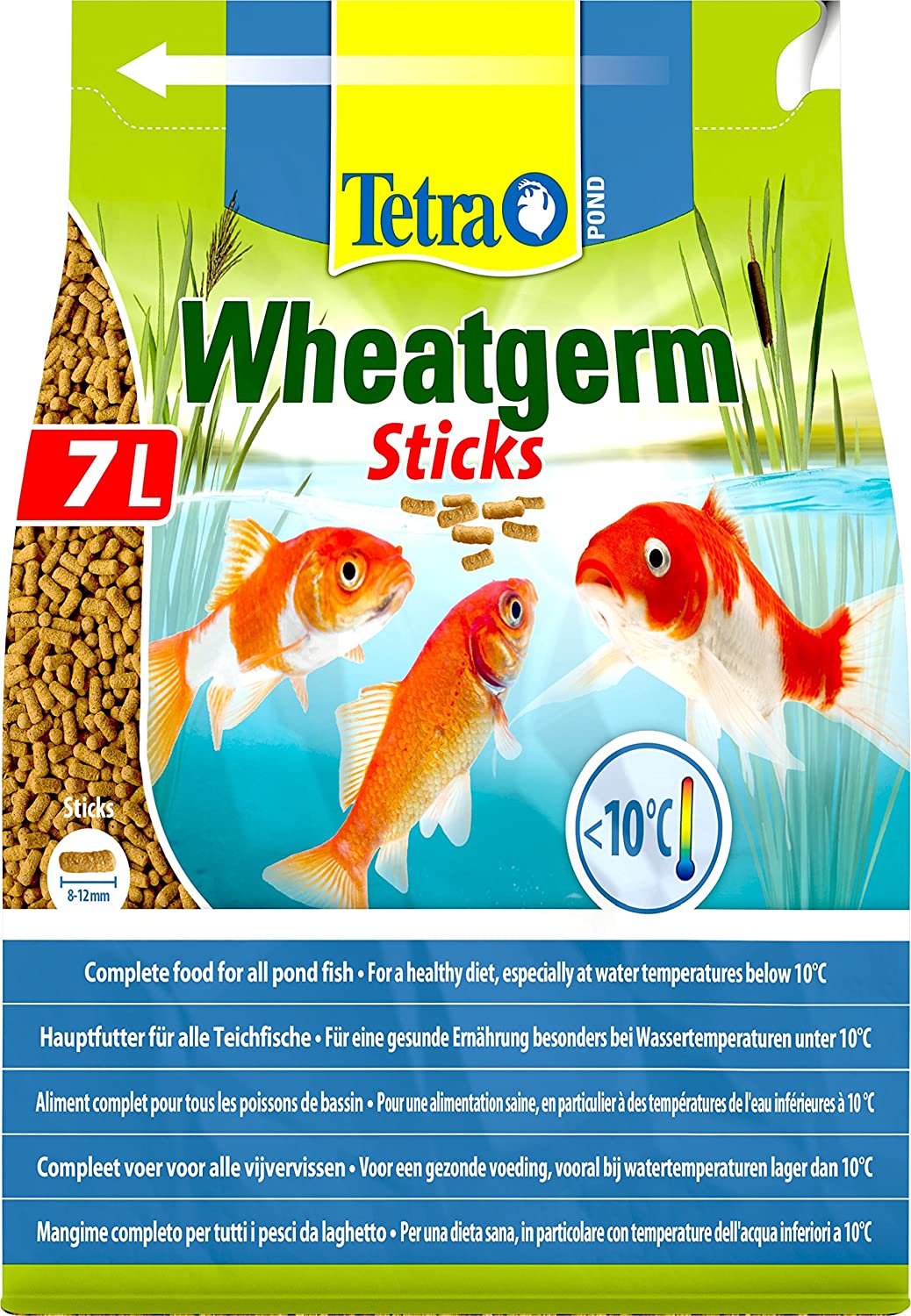 Tetra Wheatgerm Pond Fish Food Sticks 1.4kg - for cold weather feeding, 1 ml (Pack of 7000)