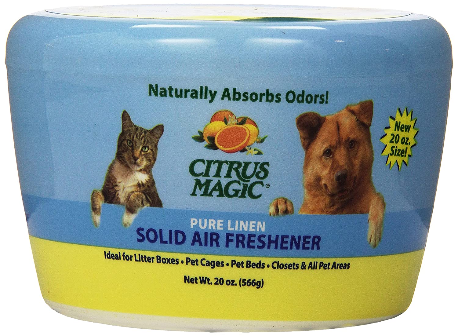 Citrus Magic Pet Odor Absorbing Solid Air Freshener Pure Linen, 20-Ounce, No Color, 566 g (Pack of 1)