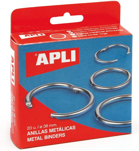Apli 000454 Set of 20 Metal Ring Openings 38 mm Silver