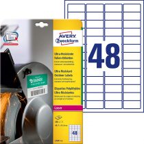 Avery Zweckform L7911 10 Ultra Poly Film Labels A4 45.7 x 21.2 mm Pack of 10 Sheets White
