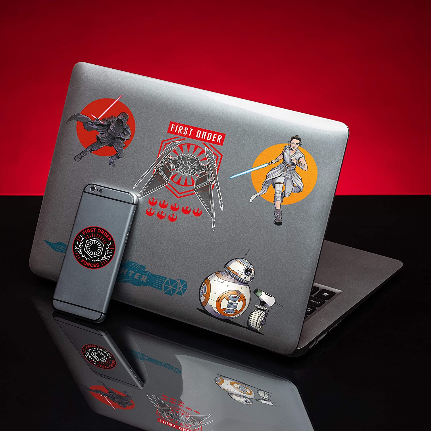 Paladone PP6139SWN Star Wars Episode 9 Gadget Decal 4 Sheets of Waterproof, Repositionable, Reusable Stickers, Multi-Colour - Image 4