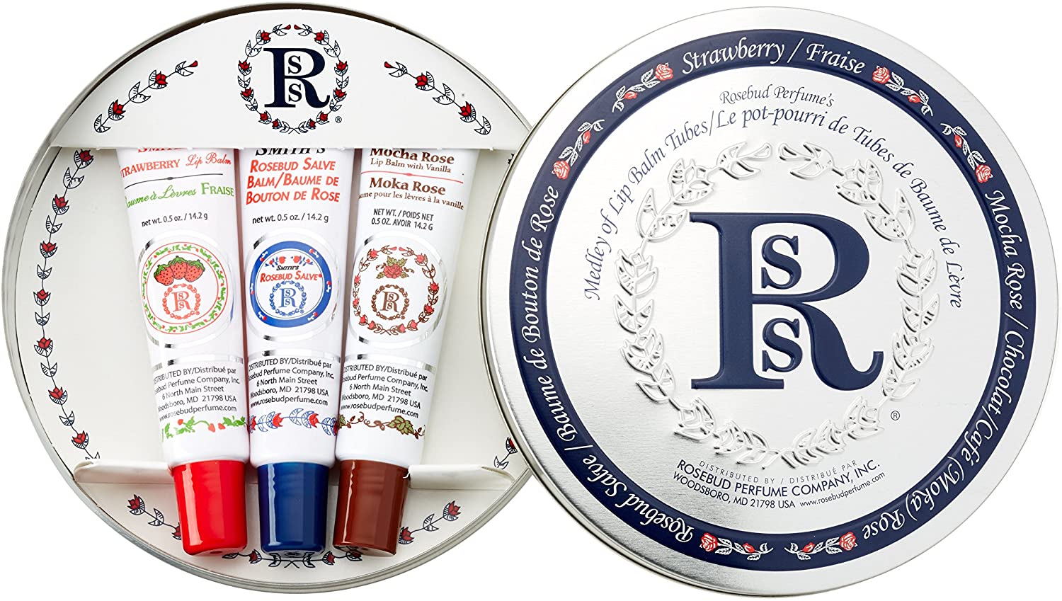 Smith's Rosebud Salve Medley of Lip Balm Tubes, mixed flavors of Mocha Rose, Strawberry , and Rosebud Salve Lip balms - Image 3