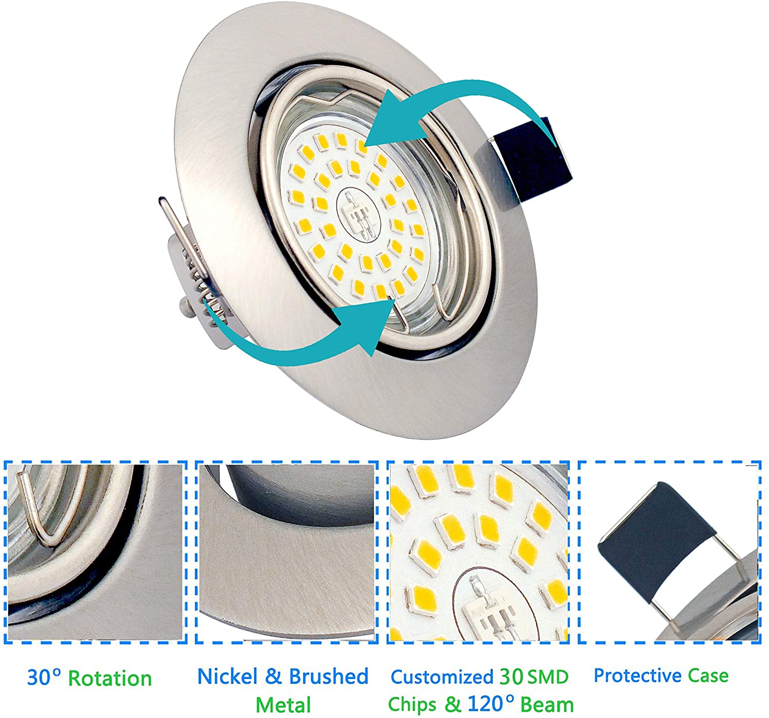 LED Downlights for Ceiling 7W GU10 Spotlights Modern - Image 2