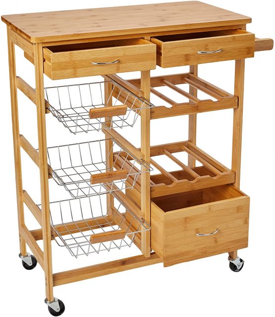 Zeller"Bamboo" Kitchen Trolley, Wood, Beige - Image 4