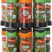 Premier Housewares 2-Tier Spice Rack with 16 Schwartz Spices