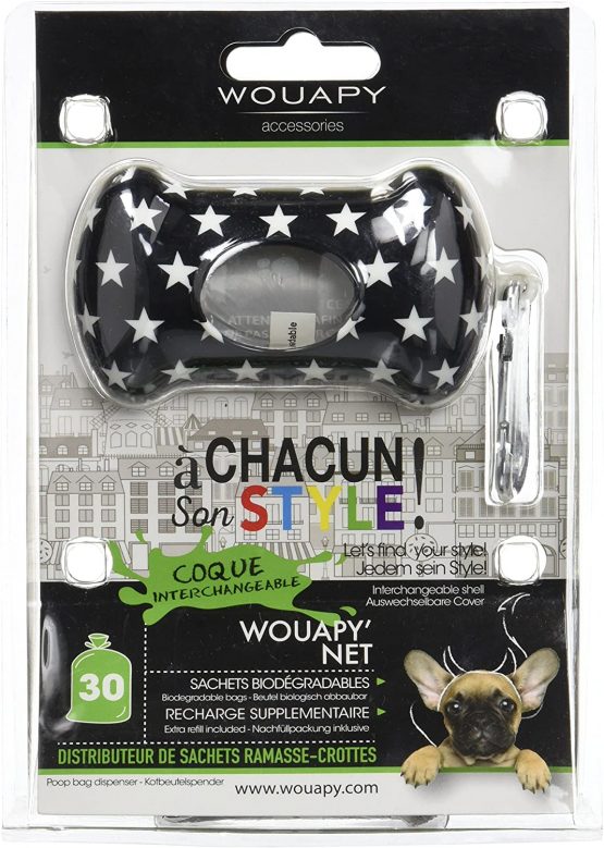 Wouapy net' Lacquered Christamas Preasent Bag Dispenser for Dogs and Cats Stars
