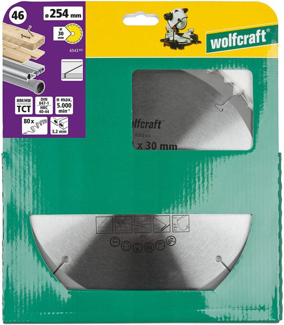 wolfcraft TC Cross and Mitre Cut Saw Blade, purple series I 6543000 I Fine, clean cuts - Image 2