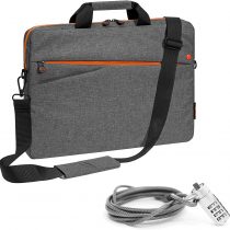 PEDEA"Fashion" Laptop Bag up to 13.3 Inches Shoulder Bag with Shoulder Strap Including Notebook Lock Grey/Orange