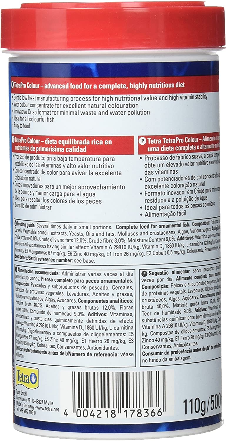Tetra Pro Colour Multi-Crisps - Premium fish food with colour concentrate for brightly colourful Fish 500ml - Image 2
