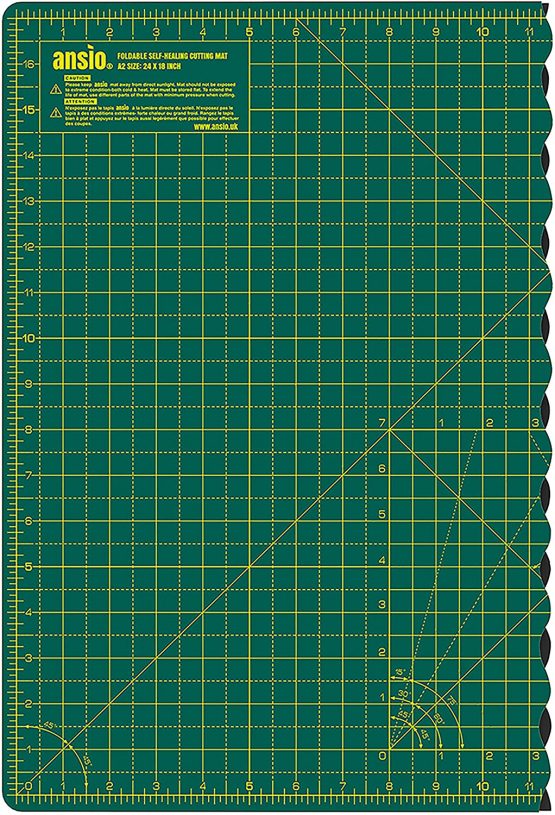ANSIO Craft Cutting mat A2 Self Healing Foldable Cutting Mat - Quilting, Sewing, Scrapbooking, Fabric & Papercraft - Imperial 23 Inch x 17 Inch - Green - Image 2