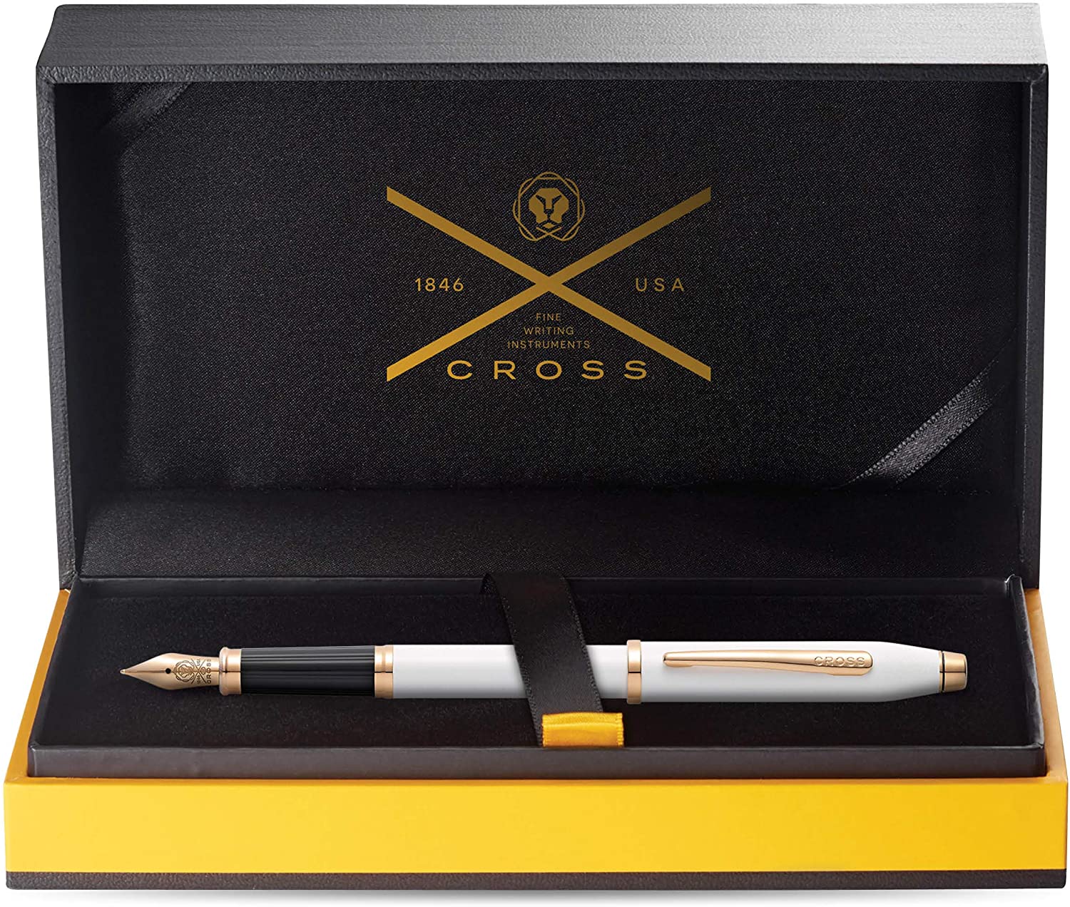 Cross Century II Pearlescent White Lacquer Fountain Pen with Rose-Gold Tone Appointments and Stainless Steel Fine Nib Plated with Rose-Gold PVD - Image 3